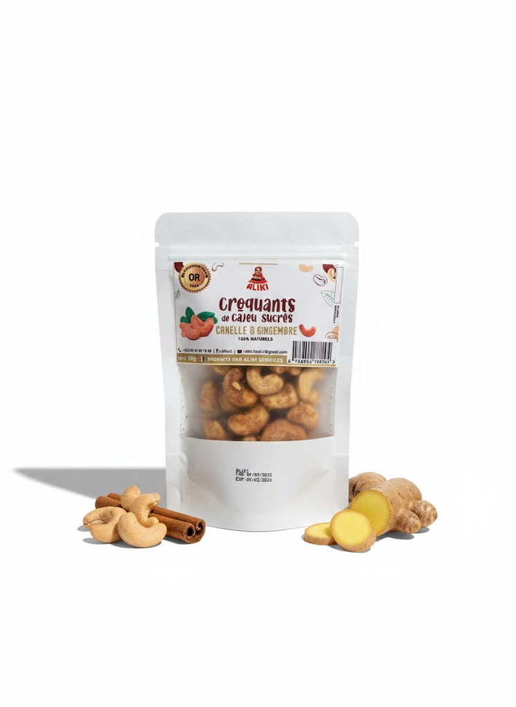 Croquants de Cajou Sucrés au Canelles et Gingembres – Aliki
